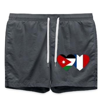 Jordanie France Flag Coeur - Short de bain - charbon - Devant - AI Model Male 185 light (185cm)