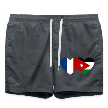 France Jordan Flag Heart - Swim Trunks - anthracite - Front - AI Model Male 185 light (185cm)