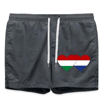 Hongrie Drapeau Hollande Coeur - Short de bain - charbon - Devant - AI Model Male 185 light (185cm)