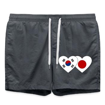 Corée du Sud Japon Drapeau Coeur - Short de bain - charbon - Devant - AI Model Male 185 light (185cm)