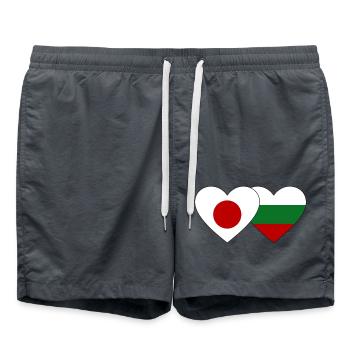 Japan Bulgaria flag heart - Swim Trunks - anthracite - Front - AI Model Male 185 light (185cm)