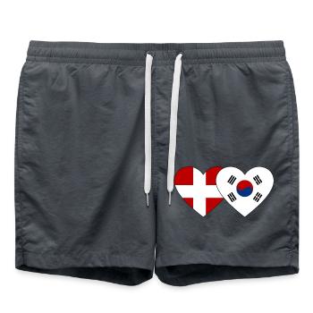 Danemark Corée du Sud Drapeau Coeur - Short de bain - charbon - Devant - AI Model Male 185 light (185cm)