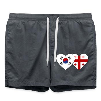 Corée du Sud Drapeau Géorgie Coeur - Short de bain - charbon - Devant - AI Model Male 185 light (185cm)