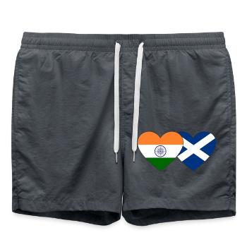Inde Écosse Flag Heart - Short de bain - charbon - Devant - AI Model Male 185 light (185cm)