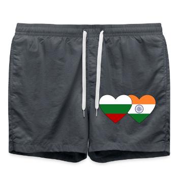 Bulgarie Inde drapeau coeur - Short de bain - charbon - Devant - AI Model Male 185 light (185cm)