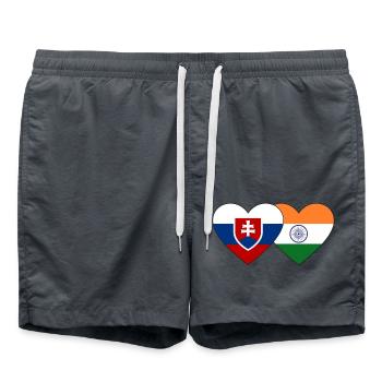 Slovaquie Inde Flag Heart - Short de bain - charbon - Devant - AI Model Male 185 light (185cm)