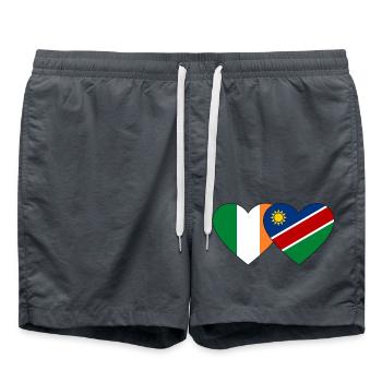 Irlande Namibie Flag Heart - Short de bain - charbon - Devant - AI Model Male 185 light (185cm)
