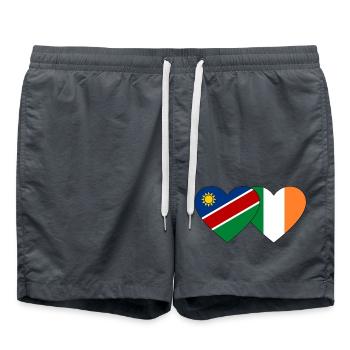 Namibie Irlande Flag Heart - Short de bain - charbon - Devant - AI Model Male 185 light (185cm)
