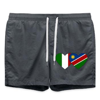 Italie Namibie Flag Heart - Short de bain - charbon - Devant - AI Model Male 185 light (185cm)
