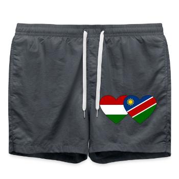 Hongrie Namibie Flag Heart - Short de bain - charbon - Devant - AI Model Male 185 light (185cm)