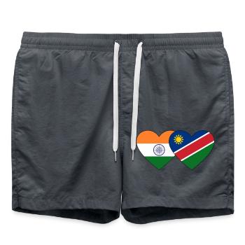 Inde Namibie Flag Heart - Short de bain - charbon - Devant - AI Model Male 185 light (185cm)