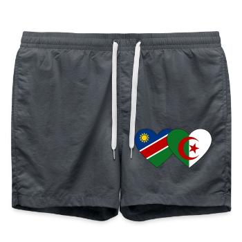 Namibia Algeria Flag Heart - Swim Trunks - anthracite - Front - AI Model Male 185 light (185cm)