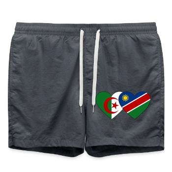 Algérie Namibie Flag Heart - Short de bain - charbon - Devant - AI Model Male 185 light (185cm)