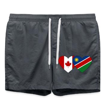 Canada Namibia Flag Heart - Swim Trunks - anthracite - Front - AI Model Male 185 light (185cm)