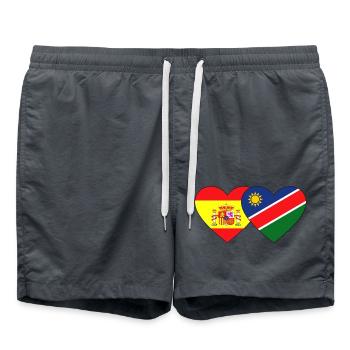 Espagne Namibie Flag Heart - Short de bain - charbon - Devant - AI Model Male 185 light (185cm)