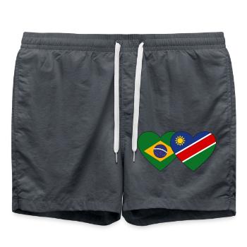 Brésil Namibie Flag Heart - Short de bain - charbon - Devant - AI Model Male 185 light (185cm)