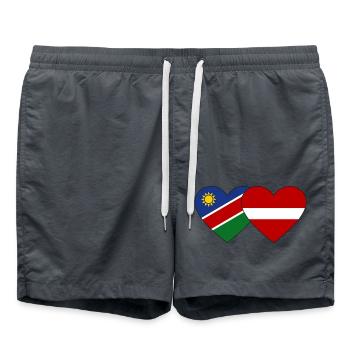 Namibia Latvia Flag Heart - Swim Trunks - anthracite - Front - AI Model Male 185 light (185cm)