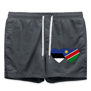 Estonie Namibie Flag Heart - Short de bain - charbon - Devant - AI Model Male 185 light (185cm)