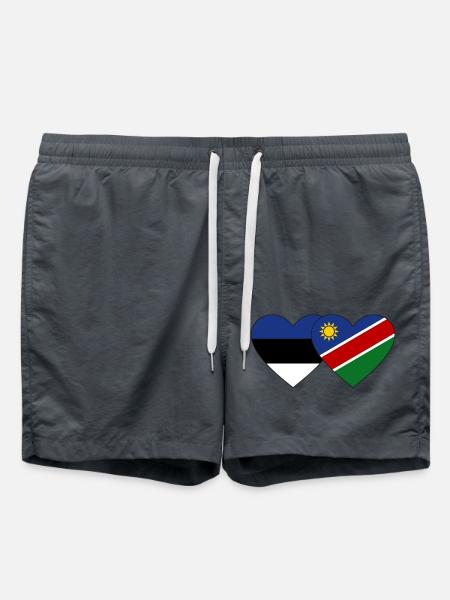 Estonia Namibia Flag Heart - Swim Trunks - anthracite