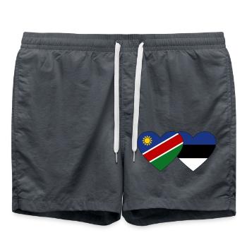 Namibie Estonie Flag Heart - Short de bain - charbon - Devant - AI Model Male 185 light (185cm)