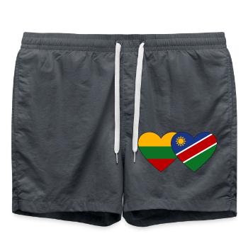 Lituanie Namibie Flag Heart - Short de bain - charbon - Devant - AI Model Male 185 light (185cm)