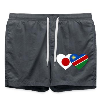 Japon Namibie Flag Heart - Short de bain - charbon - Devant - AI Model Male 185 light (185cm)