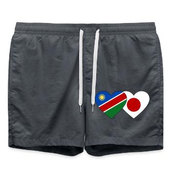 Namibia Japan Flag Heart - Swim Trunks - anthracite - Front - AI Model Male 185 light (185cm)