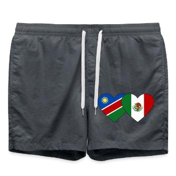 Namibia Mexico Flag Heart - Swim Trunks - anthracite - Front - AI Model Male 185 light (185cm)