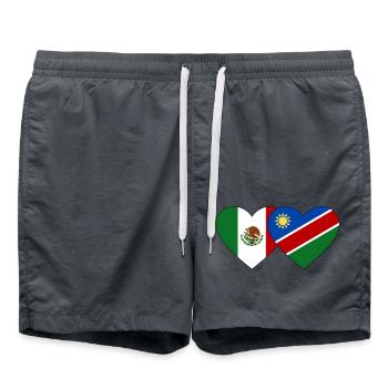 Mexico Namibia Flag Heart - Swim Trunks - anthracite - Front - AI Model Male 185 light (185cm)