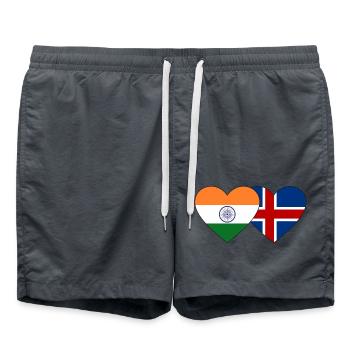 Indien Island Flagge Herz - Badeshorts - Anthrazit - Vorne - AI Model Male 185 light (185cm)