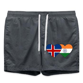 Islande Inde Flag Coeur - Short de bain - charbon - Devant - AI Model Male 185 light (185cm)
