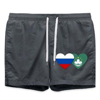Russie Cœur de drapeau de Macao - Short de bain - charbon - Devant - AI Model Male 185 light (185cm)