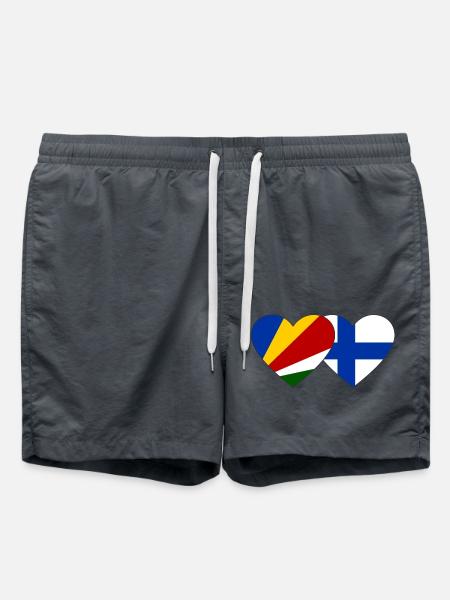 Seychelles Finland Flag Heart - Swim Trunks - anthracite