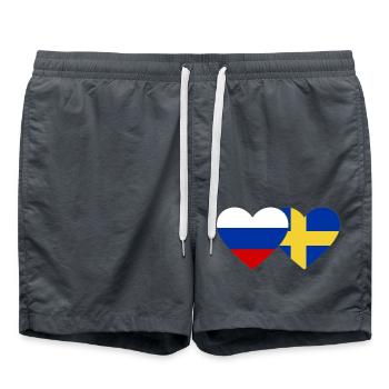 Drapeau de la Suède Russie - Short de bain - charbon - Devant - AI Model Male 185 light (185cm)