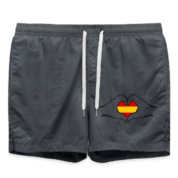 Spanien Flagge Hände Herzform - Badeshorts - Anthrazit - Vorne - AI Model Male 185 light (185cm)