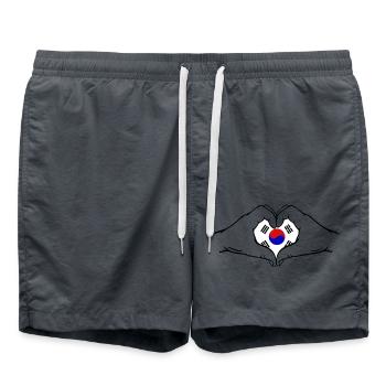 Drapeau de la Corée du Sud Aiguilles Forme De Coeur - Short de bain - charbon - Devant - AI Model Male 185 light (185cm)