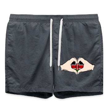 Kenya en forme de coeur avec les mains - Short de bain - charbon - Devant - AI Model Male 185 light (185cm)