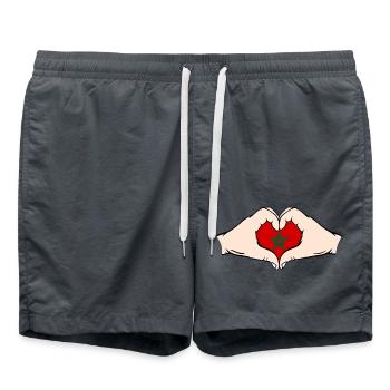 Maroc Forme Coeur avec Mains - Short de bain - charbon - Devant - AI Model Male 185 light (185cm)