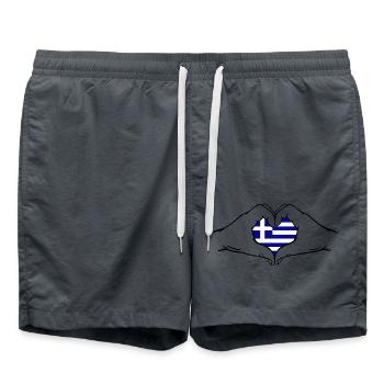 Grèce Forme de Coeur Avec Mains - Short de bain - charbon - Devant - AI Model Male 185 light (185cm)