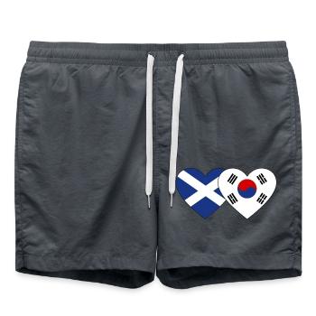 Ecosse Corée du Sud Drapeau Coeur - Short de bain - charbon - Devant - AI Model Male 185 light (185cm)