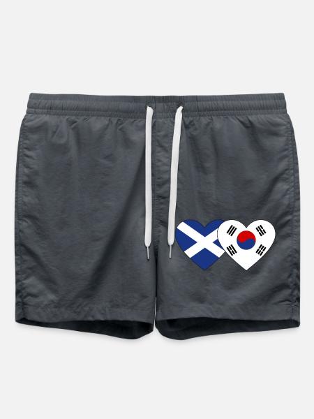 Schottland Südkorea Flagge Herz - Badeshorts - Anthrazit
