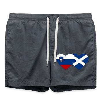 Slovénie Ecosse Drapeau Coeur - Short de bain - charbon - Devant - AI Model Male 185 light (185cm)