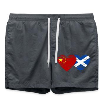 Ecosse Chine drapeau coeur utilisé - Short de bain - charbon - Devant - AI Model Male 185 light (185cm)
