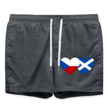 République tchèque Ecosse drapeau coeur - Short de bain - charbon - Devant - AI Model Male 185 light (185cm)