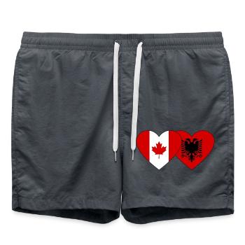 Canada Albanie Drapeau Coeur - Short de bain - charbon - Devant - AI Model Male 185 light (185cm)