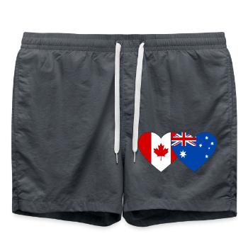 Canada Australia Flag Heart - Swim Trunks - anthracite - Front - AI Model Male 185 light (185cm)
