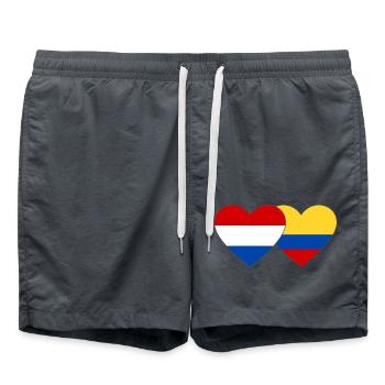 Colombia Holland Flag Heart - Swim Trunks - anthracite - Front - AI Model Male 185 light (185cm)