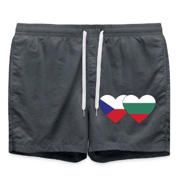 République tchèque Bulgarie Drapeau Coeur - Short de bain - charbon - Devant - AI Model Male 185 light (185cm)