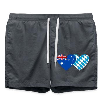 Australie Bavière Drapeau Coeur - Short de bain - charbon - Devant - AI Model Male 185 light (185cm)