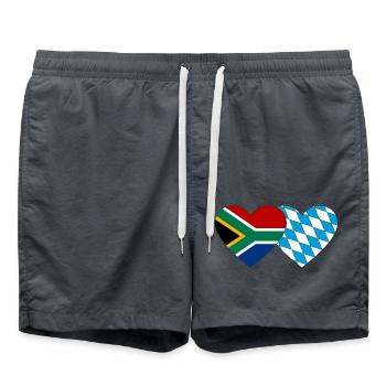 Afrique du Sud Bavaria Flag Heart - Short de bain - charbon - Devant - AI Model Male 185 light (185cm)